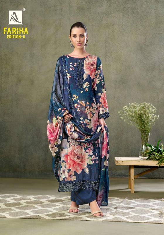 Alok suits fariha edition vol-6 Designer dress material wholesale in Mumbai